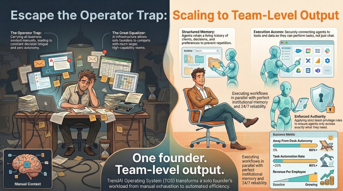 One founder. Team-level output.