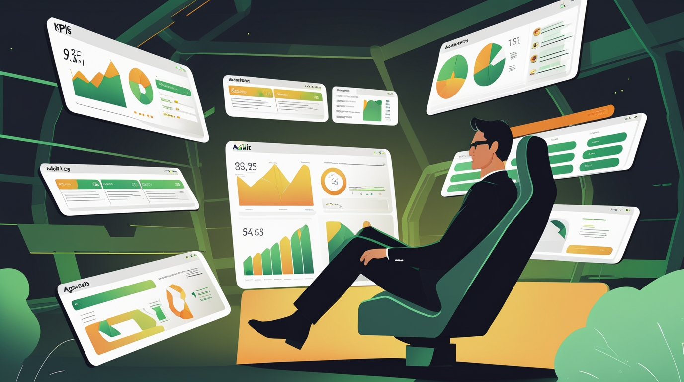 The cockpit — where the founder watches, not operates.